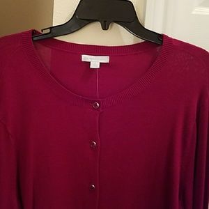 Raspberry Long Sleeve Button down  Cardigan